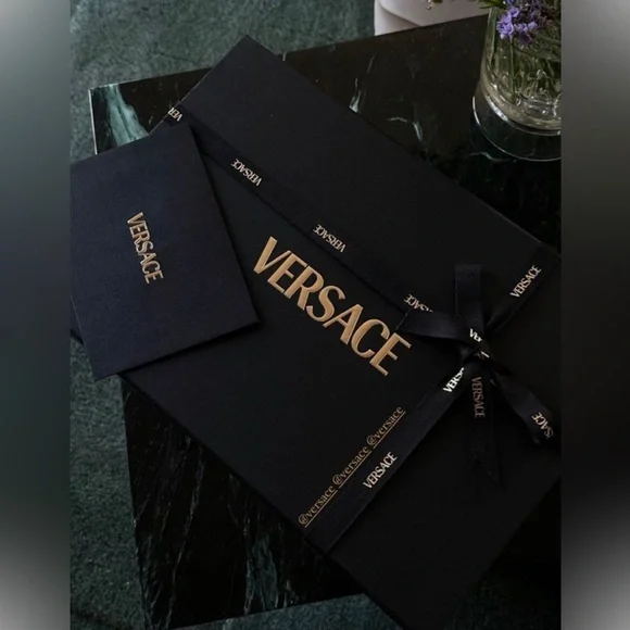 Versace Luxurious Black Box with Gold Logo Versace | Shoes | Versace Luxurious Black Shoe Sandal Box  main image 2